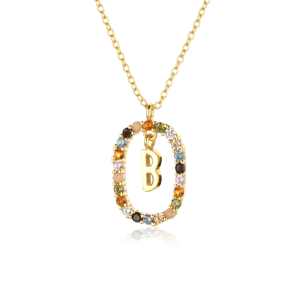 925 Sterling Silver Pendant Material 925 Sterling Silver Plating Letter Pendant Necklace