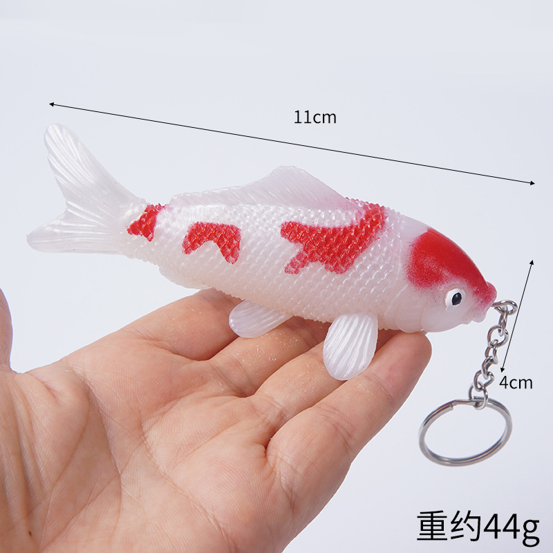 Pegamento blando de PVC simulación Koi colgante mini simulación Koi Carpa dorada modelo Koi colgante de llavero
