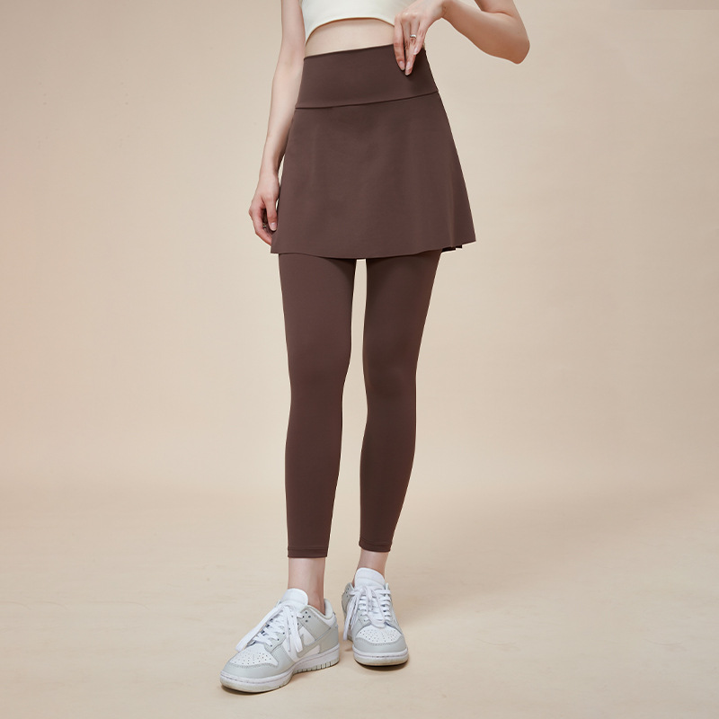 【Precio fijo】Pantalones deportivos de cintura alta para correr, de alta elasticidad, sensación de ligereza, de secado rápido, adelgazantes, dos en uno image 7