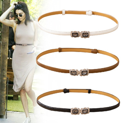 简约时尚黑色细腰带女装饰连衣裙子松紧腰封女百搭皮带女秋|ms