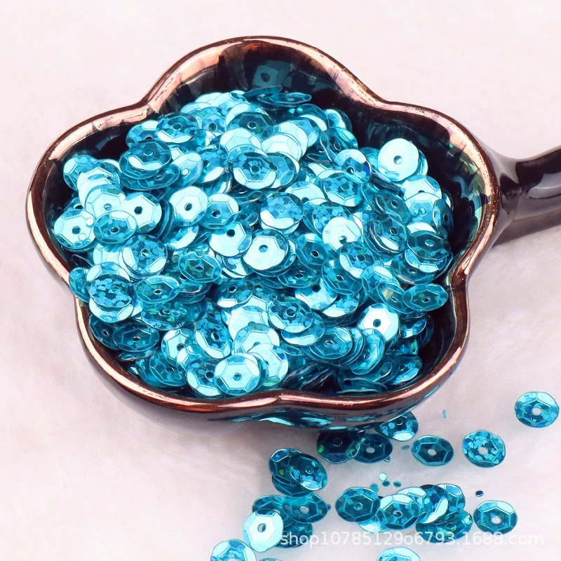 6mm серебристый с ажурной подошвой sequins, ярко светящийся лазерный круглый вогнутый планшет DIY пошив одежды вспомогательные материалы аксессуары