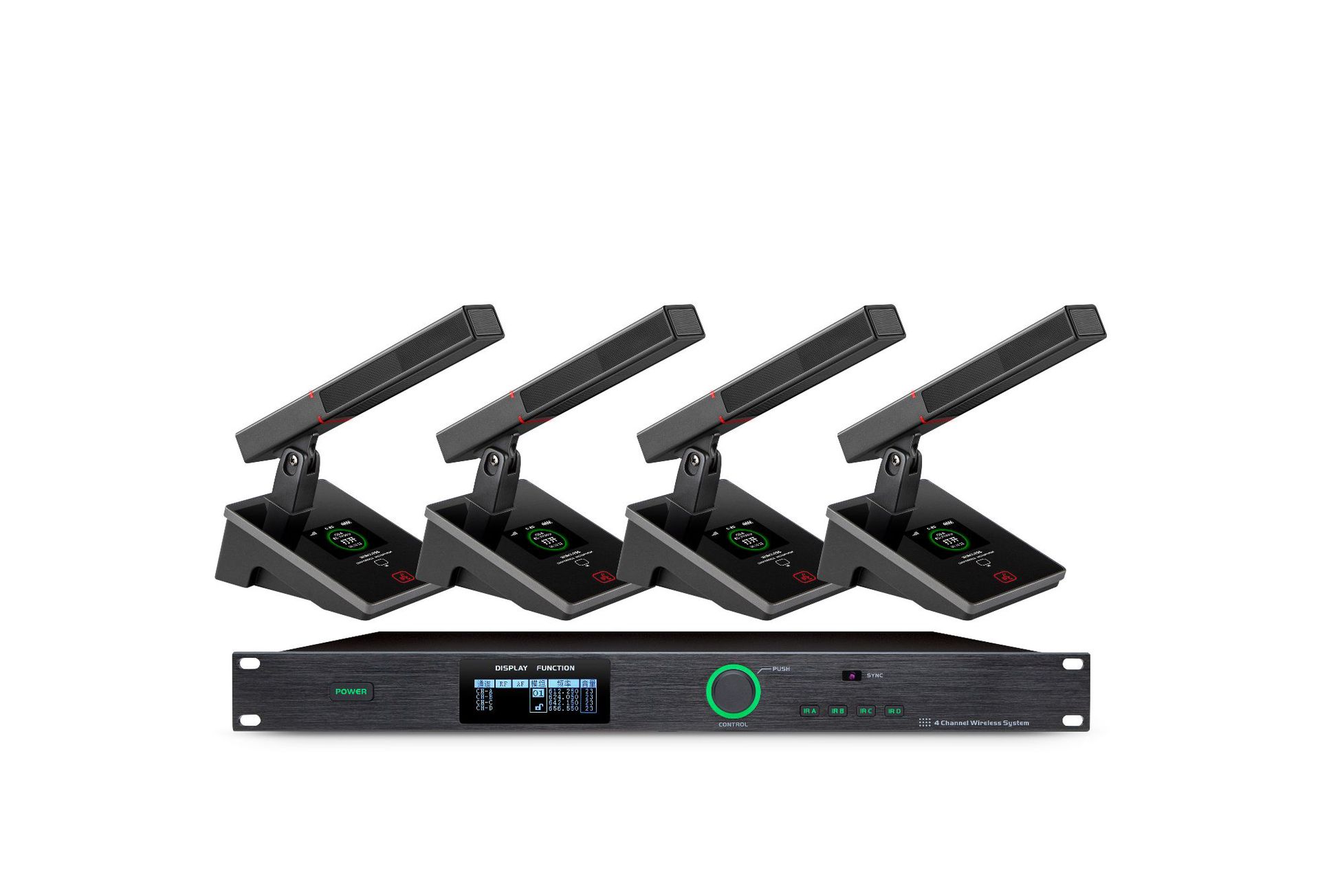 台视音TAISHIYIN品牌TE-U3840高端无线一拖四U段会议 金属座可调