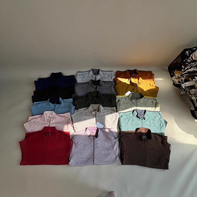 Quick-Warming and Temperature-Locking Technical Fabric! Outdoor Men's and Women's Couple's Stand-Up Collar Knitted Fleece Jacket Zipper Shirt Jacket