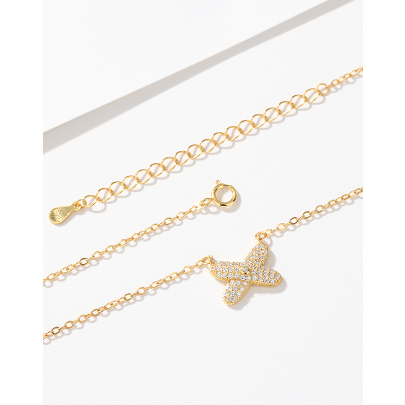 S925 plata esterlina brillante collar de diamantes de las mujeres Luz nicho de lujo exquisito colgante de alto grado Cadena de clavícula regalo del Día de San Valentín