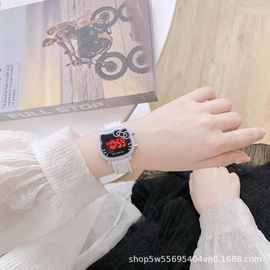 厂家现货热销可爱kt猫LED电子表硅胶电子时尚儿童手表女学生手表