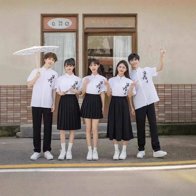 Ancient Style Han Dynasty Middle School Student Choir Performance Clothing Junior High School Student Graduation Class Clothing Poetry Recitation Red Song Competition