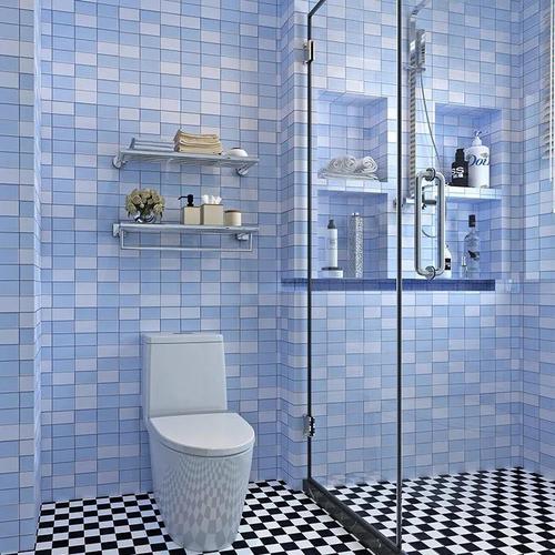 Cross-border manufacturers wholesale bathroom waterproof wall stickers bathroom moisture-proof self-adhesive wallpaper wallpaper toilet renovation floor stickers