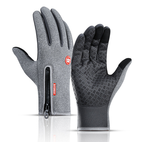 Outdoor autumn and winter sports men's velvet touch screen warm skiing and cycling gloves wholesale