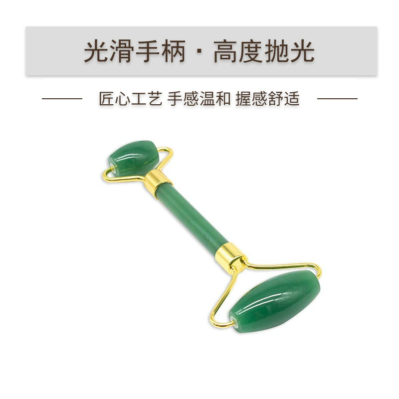 Double-sided natural ore jade, cosmetic massager for face with amethyst, wholesale, with gem