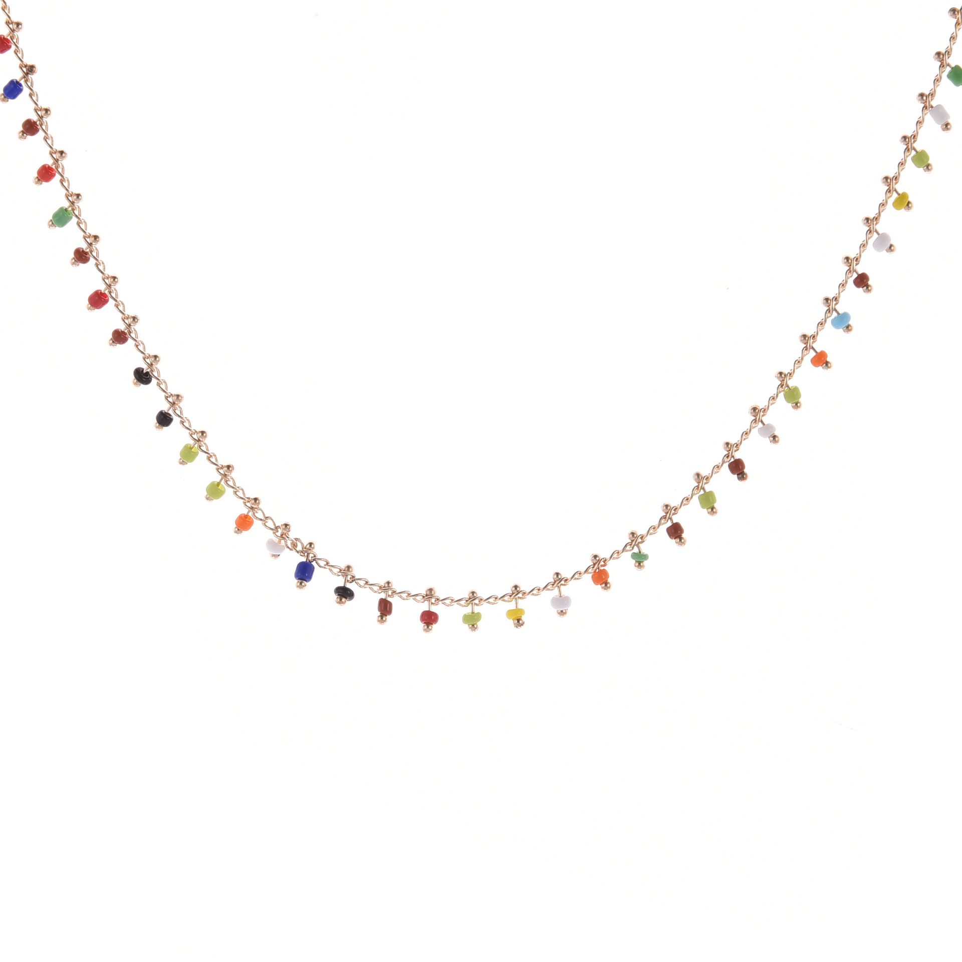Lina Girl Nuovo prodotto europeo americano: collana fatta a mano con perline acriliche, girocollo bohémien alla moda e semplice per_voghion.com