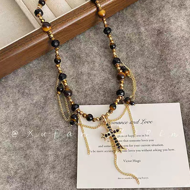 Cross Flowing Soviet Necklace