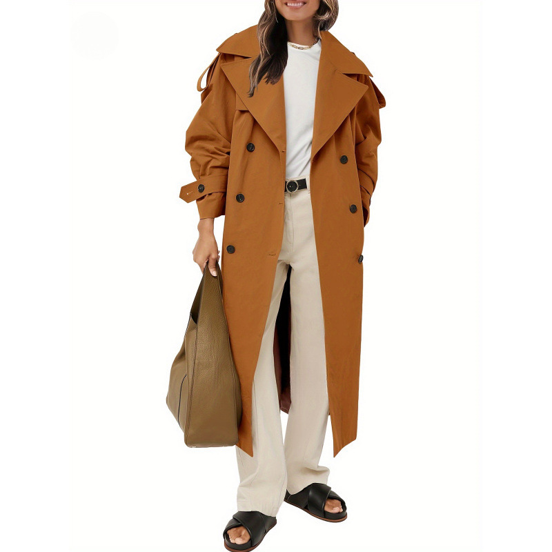 Oversized Windproof Trench Coat Double Womens Oversized 跨境|undefined