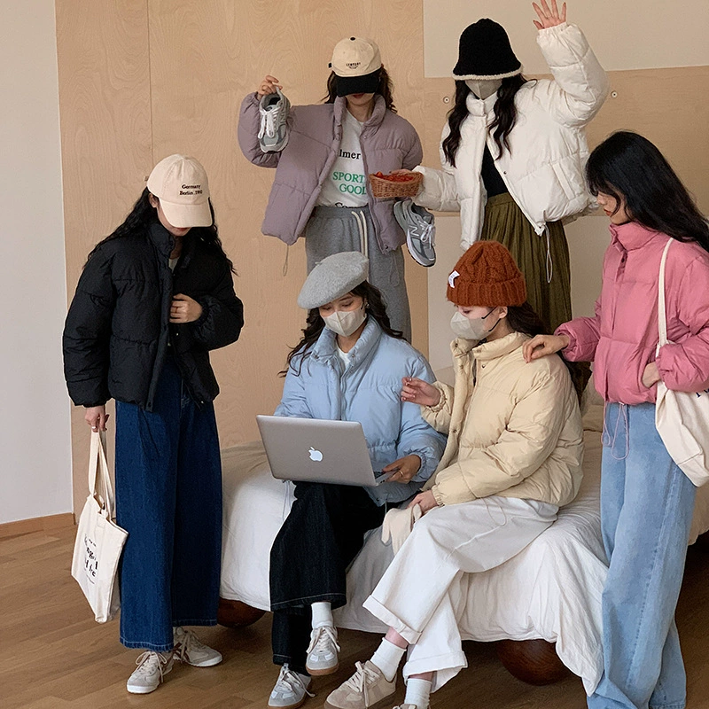 Зимняя теплая стеганая куртка, корейский стиль, oversize, плюс размер