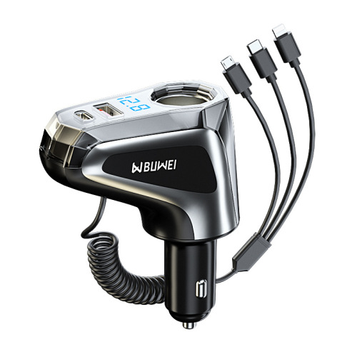 Portway Crystal Car Charger Super Fast Charging Cigarette Lighter Adapter USB Flash Charger Multifunction Car Charger