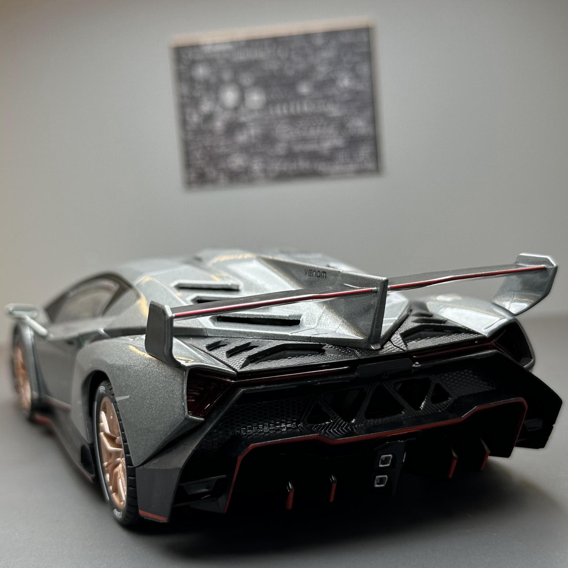 Jiaye aleación modelo de coche 1:22 LANBO veneno coche deportivo con luz Tire hacia atrás coche de juguete de los hombres modelo de música adornos