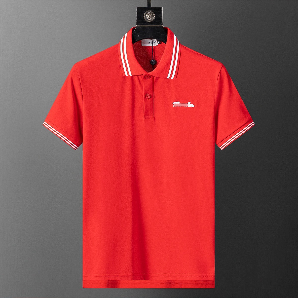 SS25 nueva estación europea de verano de alta calidad de hombre con solapa de algodón perla camisa polo de manga corta