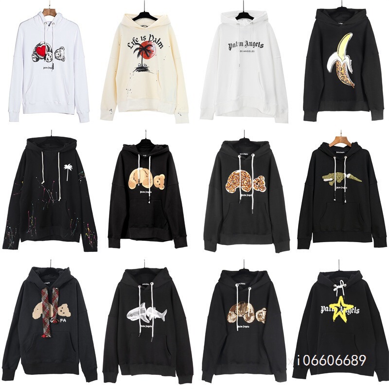 Wholesale Cross-Border Trendy Brand Palm Angel Decapitated Bear Embroidered Hoodie for Men and Women, Couple Bf Loose Hoodie Jacket