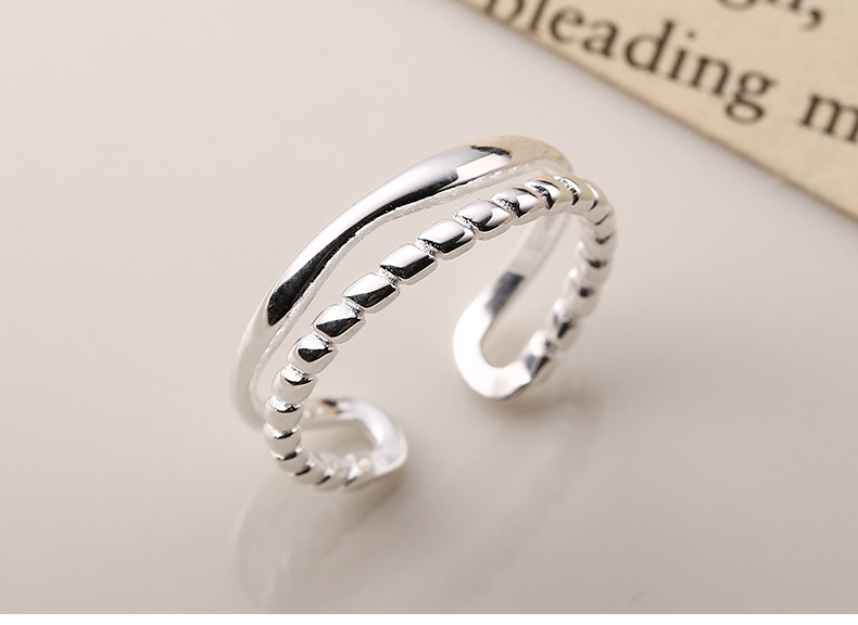 Simple Style Solid Color Silver Plating Open Ring 1 Piece display picture 3