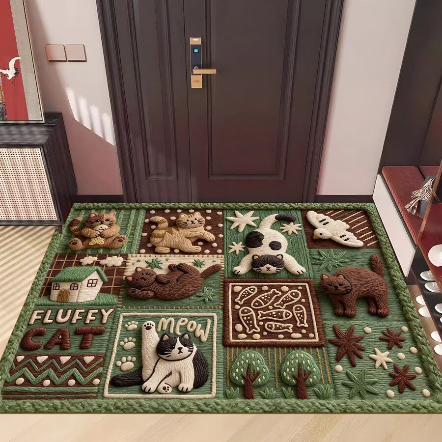 3d Illusion Badematte Weich Chenille Rutschfest Saugfähig Teppich_voghion.com
