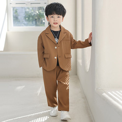 男童西裝外套2023春季新款洋氣韓版兒童西服休閒時尚氣質男童套裝
