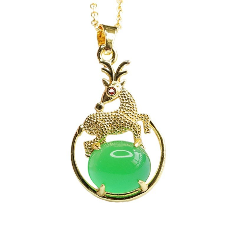 眷钰 Organic pendant jade, ethnic necklace, accessory, ethnic style, wholesale