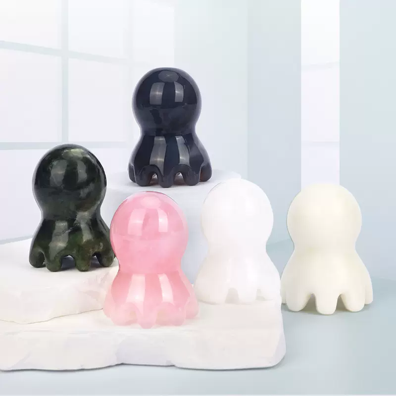 八爪鱼按摩梳章鱼头部按摩器头皮经络穴位头疗梳子经络梳玉石刮痧