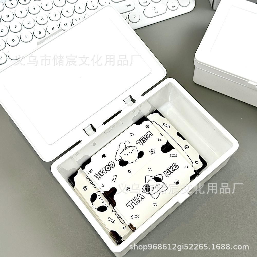 INS sin aire impreso, solapa blanca, caja de almacenamiento, salida de la tarjeta, material de la cuenta de mano a prueba de polvo, caja de acabado de papelería de escritorio