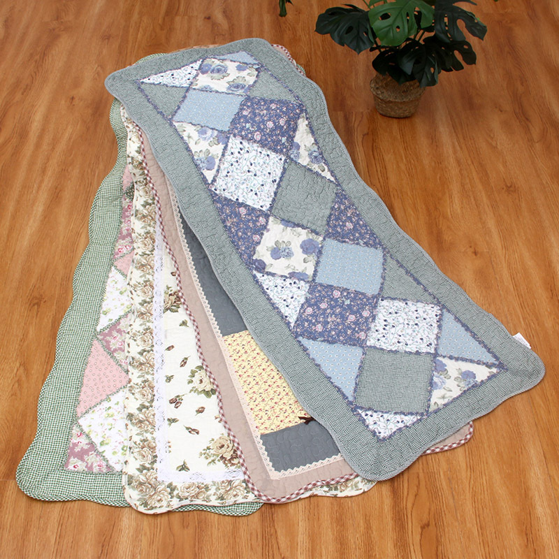 Korean Cotton Bedside Mat, Door Mat, Fabric Quilted Anti-Slip Patchwork Living Room Mat [Small Wholesale]
