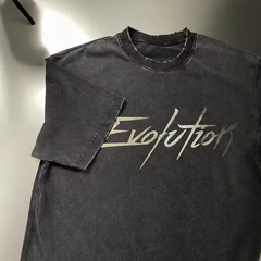 スターの同じ重さの重さは半袖のtシャツの男性の反射のプリントの潮のブランドのoversizeの復古の洗水を磨いて古いtシャツを作ります。