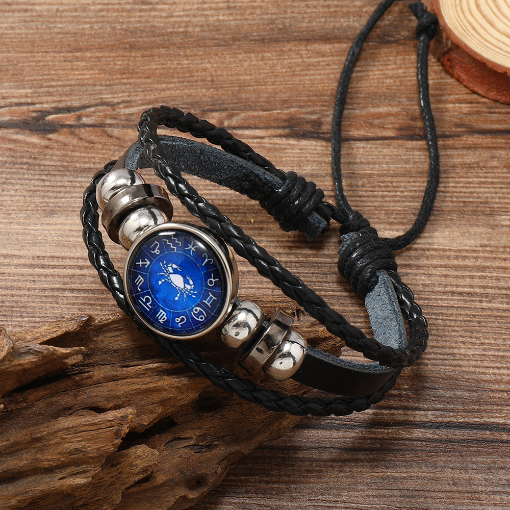 Retro Constellation Pu Leather Knitting Unisex Bracelets display picture 5