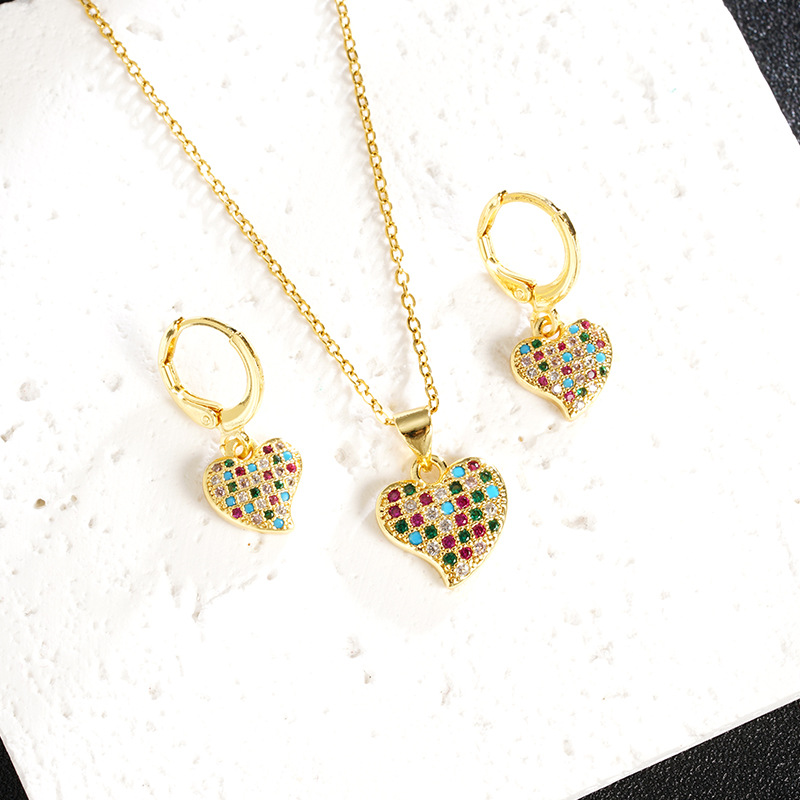 Collar de oro de arena vietnamita lujoso ligero dulce versátil aretes de amor para chicas estilo coreano no se desvanecen joyas