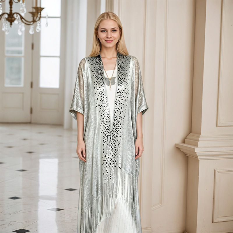 Popular European and American sequin shimmering tassel shawl for seaside, beach outings, dinner parties, balls, weddings, and parties - new style