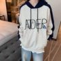 秋冬撞色情侣款宽松卫衣