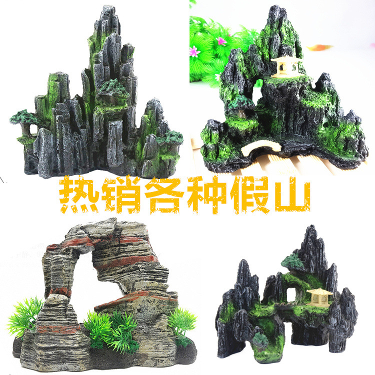 Resina artificial decoración de rocalla pescado Camarón cangrejo escape cueva acuario paisaje decoración crawler piedra falsa Decoración