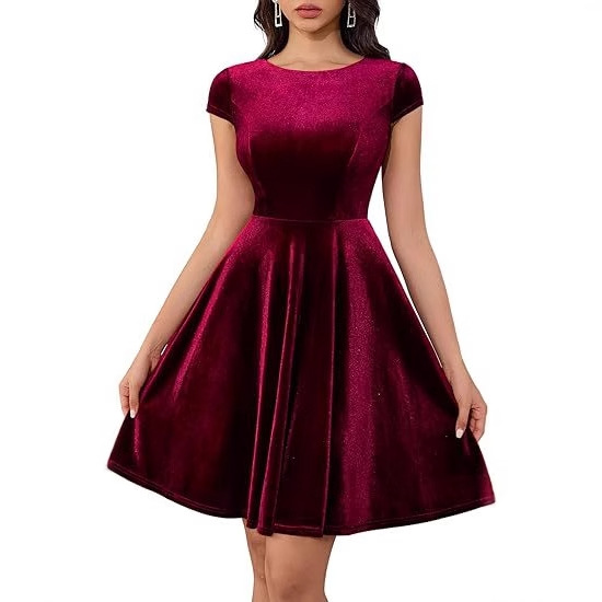 Banquet Dress Velvet dress 2024 New Slim Fit Slim Cocktail Dress Fashionable Atmospheric Prom Dress