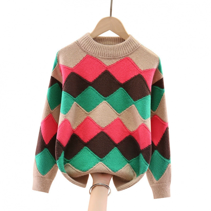 Зимний флис детский вязаный базовый демисезонный свитер для мальчиков, утолщение, коллекция 2023, для подростков