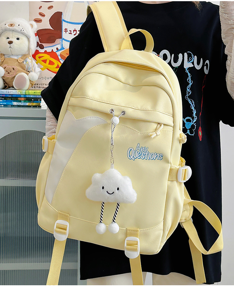 Lightweight Color Block Backpack For School & College - Spacious & Stylish Unisex Bookbag With Cushioned Straps, Multiple Pockets_voghion.com
