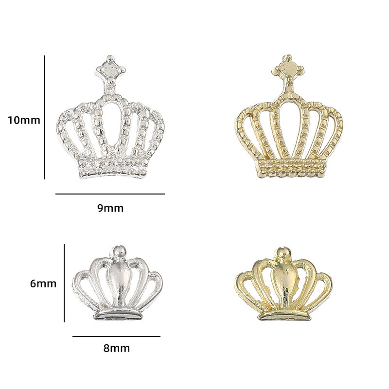 Nail Art Accessories Crown Waiting for Cross-Border Alloy Nail Art Accessories Three-Dimensional Metal Small Crown Nail Stickers Nail Art Accessories