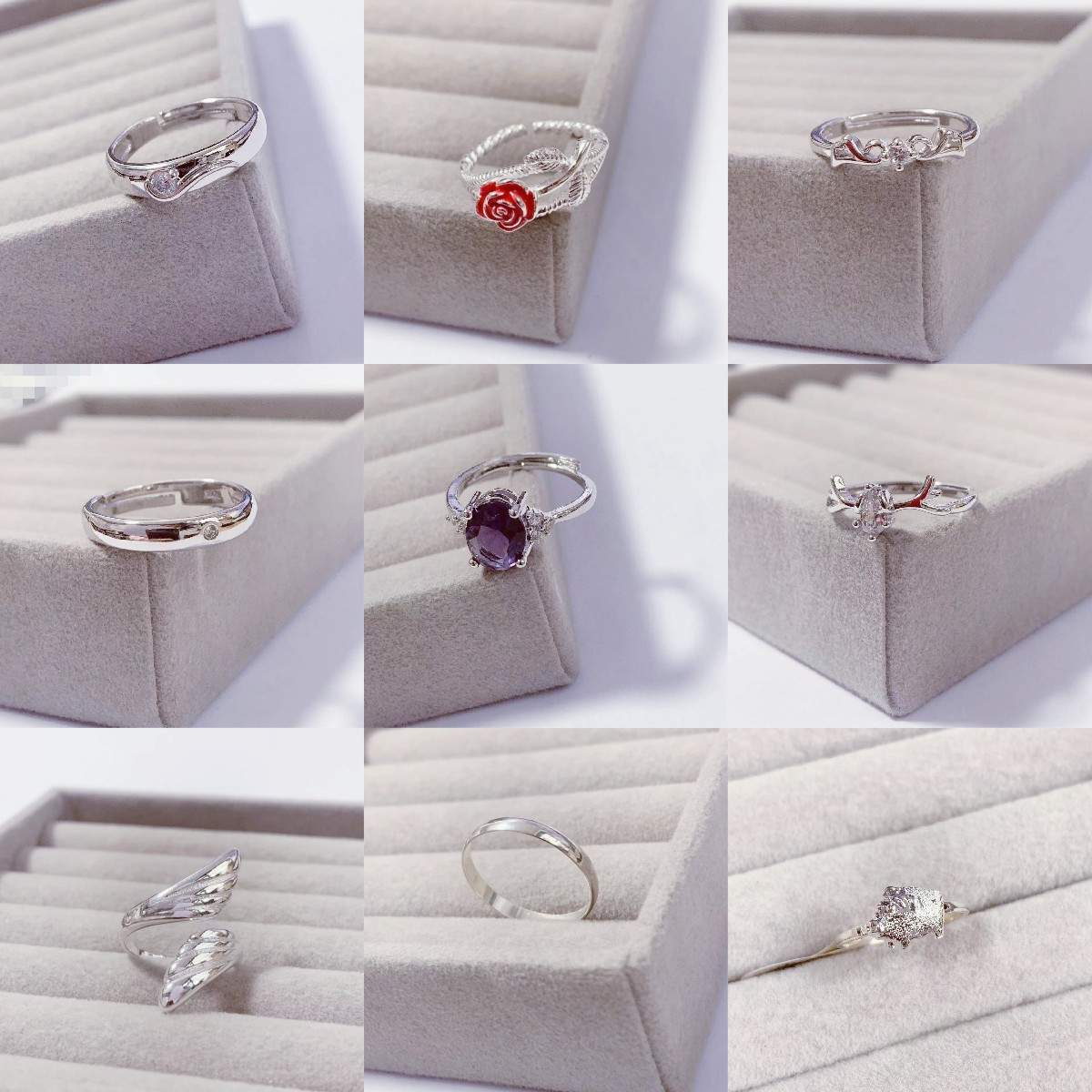 fashionable adjustable ring with zircon