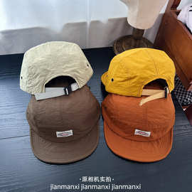 新款速干工装五片帽复古软檐鸭舌帽子女春夏季平檐透气薄款棒球帽