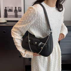 時尚高級質感腋下包2023新款包包女多口袋潮復古鏈條包單肩斜挎包