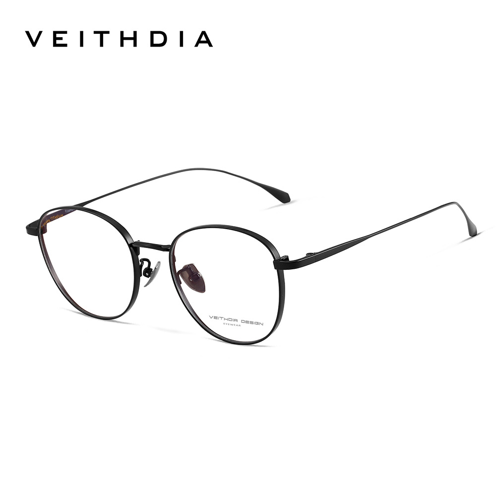 Marco de espejo de miopía óptica de titanio puro para hombres y mujeres retro redondo simple con grado transfronterizo punto 9918
