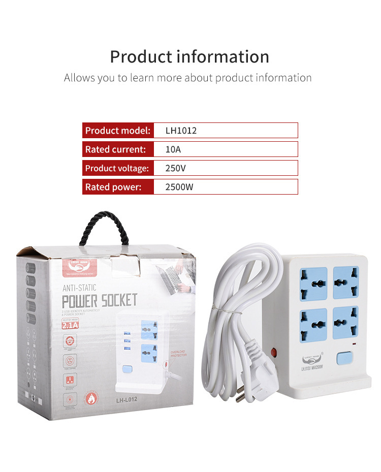 Exportación de comercio exterior enchufe de doble cara de escritorio vertical USB carga enchufe universal enchufe enchufe de fila de enchufe