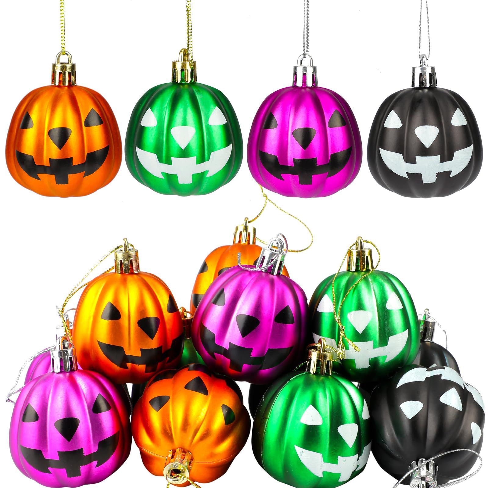 Festival de fantasmas transfronterizos 5CM bola de calabaza colorida Halloween cara de plástico calabaza decoración colgante