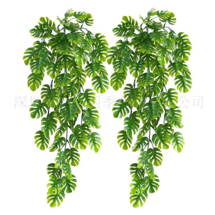 Cross-Border Artificial Green Plant 69 Mesh Monstera Leaf Vine Wall Hanging Fake Flower Plant Vine Hanging Basket Wall Decoration