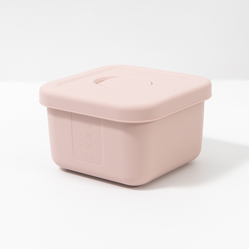 スクエアシリコンランチボックス 300ML 電子レンジ加熱オフィスワーカーミニランチボックスキッチンスクエアクリッパー|undefined