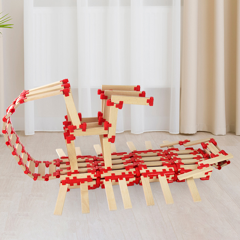 Niños de 100 piezas de madera de construcción maestro jardín de infantes área de Construcción de educación temprana apilados alto juego Imaginación juguetes educativos