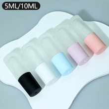 精油滚珠瓶 5ml 10ml 香水走珠瓶 亚色透明磨砂玻璃瓶  滚珠瓶