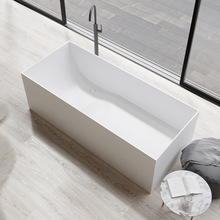 阿基米德PMMA高分子人造石方形浴缸 独立式一体绮美石酒店浴缸