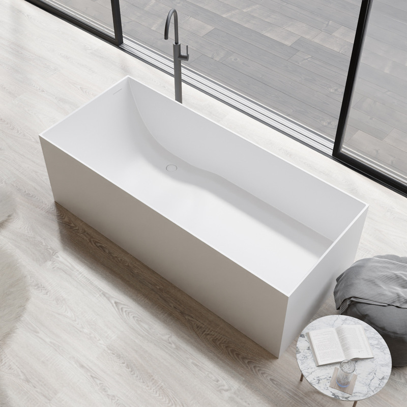 Archimedes Pmma Polymer Artificial Stone Square Bathtub, Freestanding Integrated Beauty Stone Hotel Bathtub Archimedes Pmma Polymer Artificial Stone Square Bathtub, Freestanding Integrated Beauty Stone Hotel Bathtub